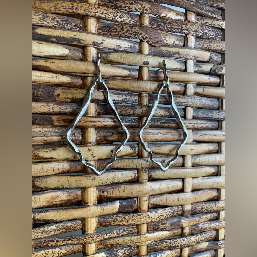 Silver metal earrings